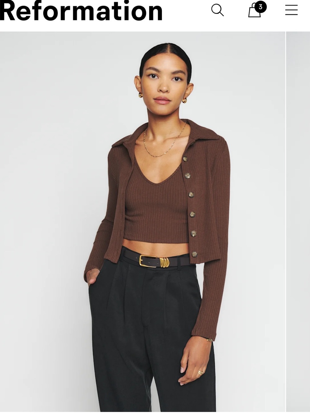 Reformation Tommie Knit Cardigan Set